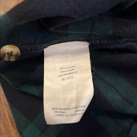 J.Crew Mercantile Men's 100% Cotton Slim Gingham-Plaid Flannel Shirt, Sz. XS. - Picture 6 of 7